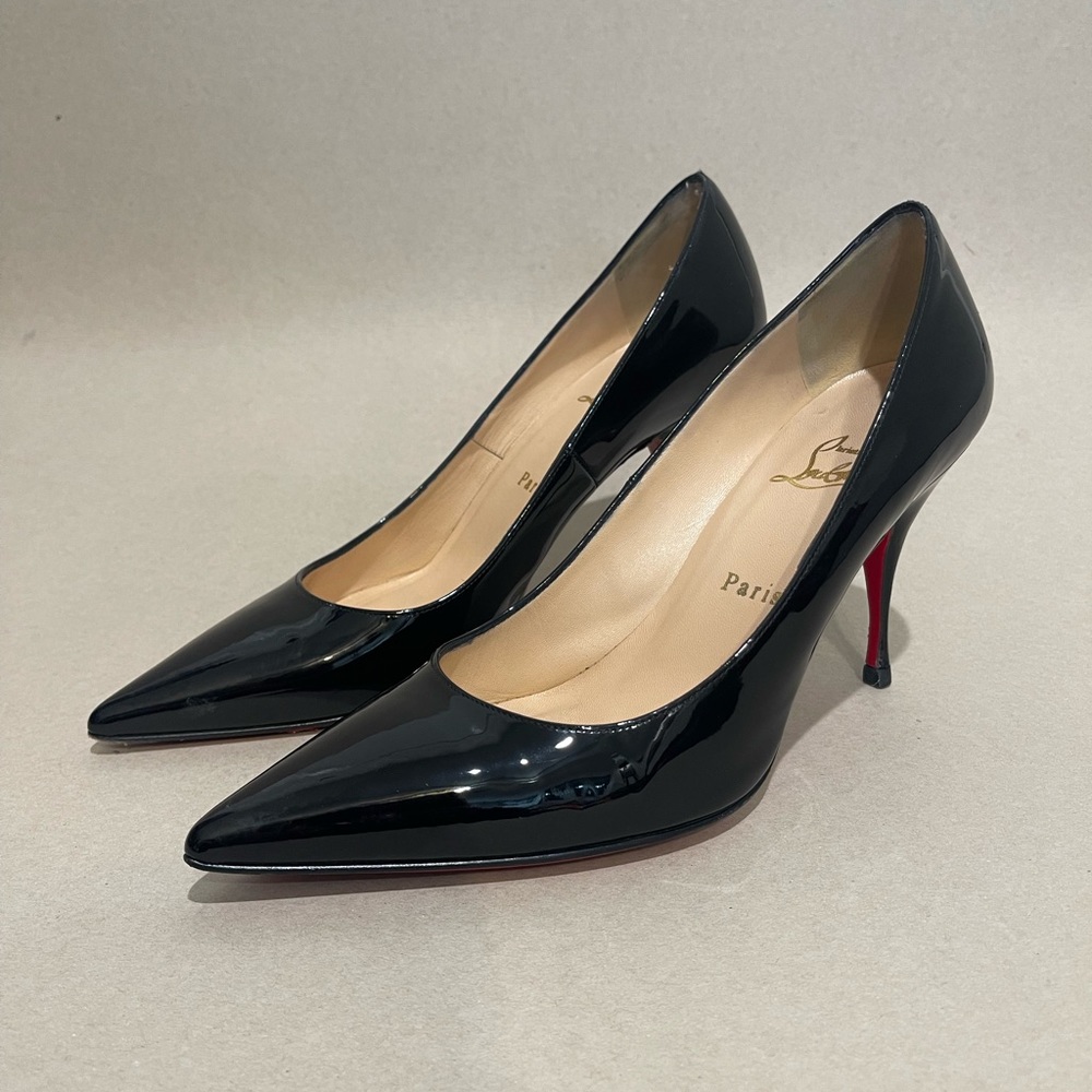 Christian Louboutin black patent leather pumps
